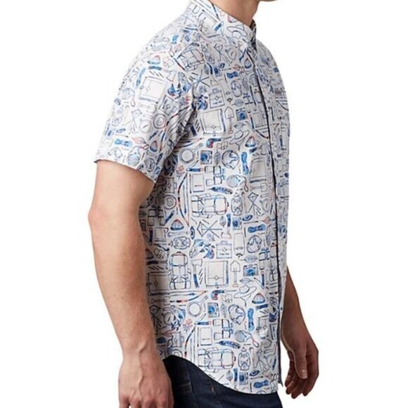 NWT COLUMBIA Men's Rapid Rivers Printed Short Sleeve Shirt Sz Small - Picture 3 of 9